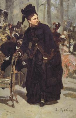 llya Yefimovich Repin Woman Leaning on the Back of a Chair (study for Paris Cafe) (nn02) china oil painting image